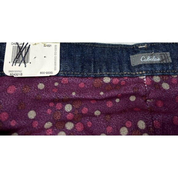 Cabela's Womens Denim Jeans With Flannel Lining Size 16 Long Dark Wash New - Picture 7 of 8